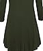 Women's Henley Scoop Neck 3/4 Sleeve Casual Maternity High Low Stretch Tunic Top