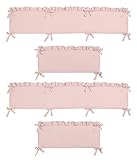 Solid Color Blush Pink Shabby Chic Baby Crib Bumper Pad for Harper Collection by Sweet Jojo Designs