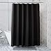 AmazerBath Plastic Shower Curtain, 72 x 84 Inches PEVA Shower Curtain with Heavy Duty Clear Stones and Grommet Holes, Waterproof Thick Bathroom Plastic Shower Curtains-Black