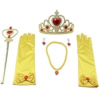 Orgrimmar Princess Dress Up accessories For Belle Gloves Princess Tiara Crown Wand Necklaces For Kids