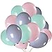 100Pcs Pastel Pink & Pastel Green & Pastel Purple Color Party Balloons,Bachelorette Wedding Hawaii Birthday Party Decoration Supplies