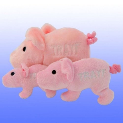 Plush Trayf the Pig Chewish Squeak Treat Animal Pet Toy - Medium Size