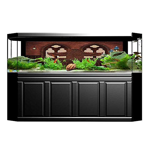 JiahongÂ Pan Aquarium Background Altar in Church Religious Tradition Ritual Deity Temple Wallpaper Fish Tank Backdrop Static Cling L23.6 x H19.6