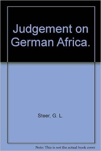 Judgment On German Africa Steer G L Amazon Com Books