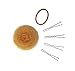 Mia Bun Ease, Updo Styling Tool That Rolls Into Hair Sock Method Easiest, Medium Size, Blonde, 6 pieces: bun tool, metal free rubber band, 4 hair pins