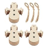 QINWEILU 30PCS Natural Wood Slices Snowman