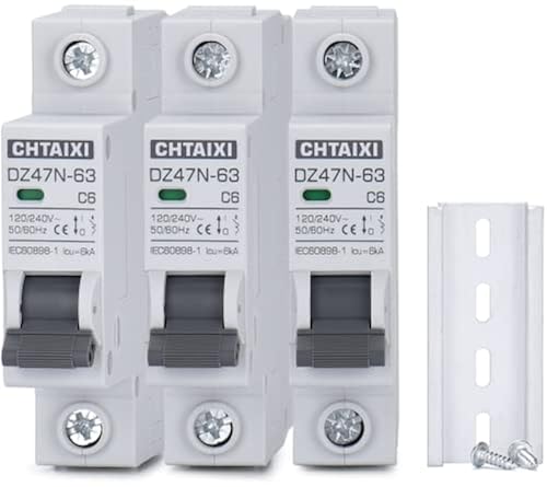 Disjoncteur Miniature 20A 1 Pôle DIN Rail - 120V/240V AC, Modèle DZ47N-63, Neuf