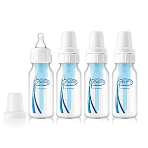 Dr. Brown’s Natural Flow® Anti-Colic Baby Bottle with Level 1 Slow Flow Nipples, 4oz, 4 Pack
