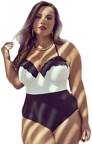 Women's Halter Neck One Piece Swimsuit Plus Size Bathing Suits Monokinis Swimwear
