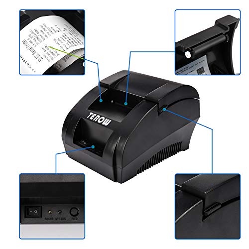 Thermal Label Printer, TEROW T5890K Portable Shipping Receipt Mini