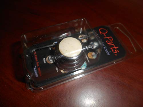 Q-Parts Ringo Knob - BONE IVORY ON CHROME, KCR-0639