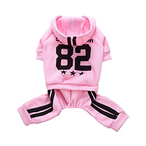 Letdown Pet Clothes,Puppy Hoodie Sweater Dog Coat Warm Sweatshirt 82 Printed Sweater Dog Outfits (L, Pink)