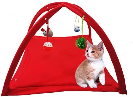 TurboTech Cat Toys Activity Center with Hanging Balls, Mice & More - Helps Cats Get Exercise & Stay Active - Assorted Color