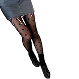 etalinlin Womens DDLIN Polka Dot Tights Pantyhose One Size Black (black)