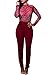 Pink Queen Women Sexy Night Club Jumpsuit Wine Red Long Pants Rompers Overalls,Wine Red,Medium