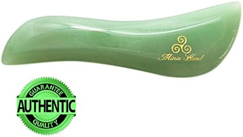 Gua Sha Skin Care Massager for Fascial Rejuvenation, Anti-aging Antl-wrinkles Skin Rejuvenation Treatments, and for Graston Relieving Muscles &amp; Joints Soreness (Green Aventurine Jade Stone)