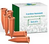 Terracotta Plant Watering Stakes - 6 Pack Set - Self Irrigation Watering System - Vacation Plant Waterer - Garden Watering Spikes