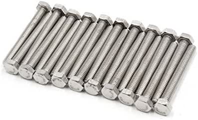 Sourcing Map – ® 100 Unidades 304hc Acero Cabeza Tornillos Con Muesca Hexagonal Tornillos De Cabeza Plana M3 X 8