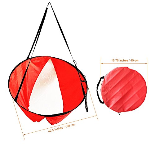 RENHAIGY Tandem Clear Kayak Wind Sail Kit Downwind Paddle Popup Board Inflatable Foldable Canoe Boats Accessories 42 Inches Durable Surfing Easy Setup Deploys Quickly Compact Portable