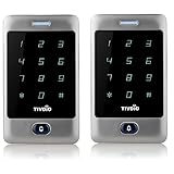 TIVDIO T-AC800 Access Control System Door Keypad Locks Touch Keypad Access Control Keypad Door Lock Outdoor 125KHz Back Light Keypad ID Support 8000 User ( 2 Pack Silver)