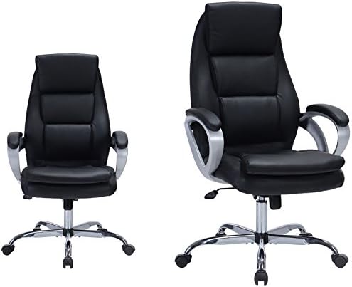 High Back Leather Executive Office Chair Thick Padded Boss Ergonomic Chair