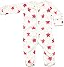 Organic Cotton Baby Clothes Long Sleeve Footie GOTS Certified (White-Red, 0-3m)