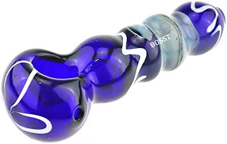 Floats Handmade Pipes Tall 4.1 Inch Blue White