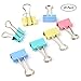 Metal Binder Paper Clips Colored - Coideal 48 Pcs 1 Inch Medium Bull Clip Clamps Colored for Office Photo File (Multicolored, 25mm)