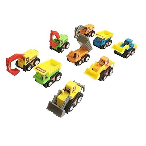 Fajiabao Construction Vehicles Pull Back Toy Cars Bulldoze Excavator Dump Truck Model Kit for Children Toddlers Kids Mini Engineering Toys Party Favors Decorations 9 Packs - Image 3