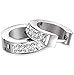 Jstyle Stainless Steel Womens Mens Hoop Earrings Huggie Earrings CZ Piercings White 18G