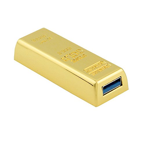 Usbkingdom 64GB USB 3.0 Flash Drive Cool Metal Bullion Gold Bar Shaped Jump Drive Pen Drive Memory Stick Thumb Drives USB Flash Disk