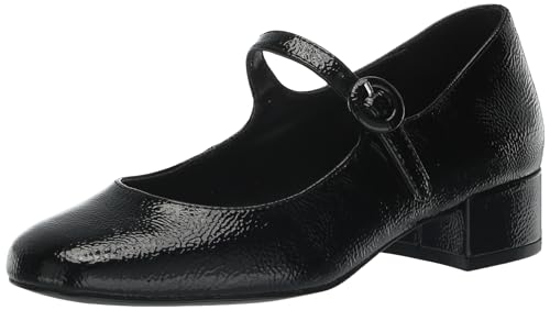 Steve Madden Women's Cyndie Mary Jane Pump, Black Patent, 10