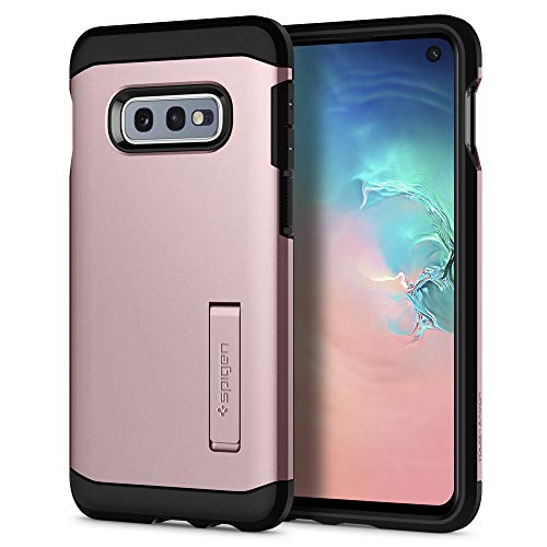 Spigen Funda para Samsung Galaxy S10E Tough Armor con Kickstand y Certificado de Extrema protección - Rose Gold