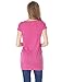 Allegra K Women's Round Neck Short Sleeve Cat Prints Loose Tunic Top S Fuchsia
