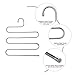 CEISPOB Multi-Purpose Pants Hangers, S-Type 5 Layers Stainless Steel Clothes Hangers Storage Pant Rack Closet Space Saver for Trousers Jeans Towels Scarf Tie (4-Pieces)