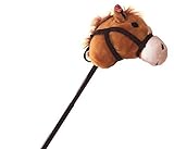 Linzy Hobby Horse, Stick Horse Tan with Galloping Sounds and a Telescopic Stick 40 Inch