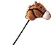 Linzy Hobby Horse, Stick Horse Tan with Galloping Sounds and a Telescopic Stick 40 Inch