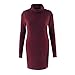 Women Dress,Haoricu Fall Womens Casual Long Sleeve High-collar Solid Jumper Turtleneck Sweater Dress Skirt Coat Blouse
