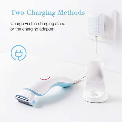 Ladies Electric Shaver, Trèsutopia 3-in-1 Blade Rechargeable Electric Razor for Women Bikini Trimmer Hair Removal for legs and Underarms, 4 Types of Heads (Electric Razor)