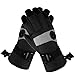 HIGHLOONG Kids Waterproof Ski Snowboard Gloves Thinsulate Lined Winter Cold Weather Gloves for Boys and Girls (Black, 8/9)