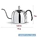 Zell Gooseneck Drip Kettle for Pour Over Coffee and Tea, Fully Stainless Steel Interior, Stovetop Safe, 40-Ounce