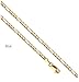 Gold Chain Necklace 3mm Diamond Cut FIGARO Chain 24K 30X Thicker Than Any Overlay USA Made.
