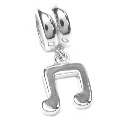 Sterling Silver Music Note Melody Dangle Bead For European Charm Bracelets
