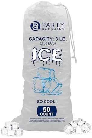 Party Bargains Plastic Ice Bags with Drawstring Durable