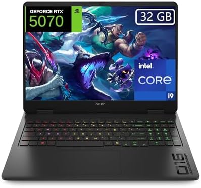 OMEN 16-am0035ns - Ordenador portátil Gaming 16" 2K (Intel Core i9-14900HX, 32GB RAM, 1TB SSD, NVIDIA Geforce RTX 5070, FreeDos) Negro - Teclado QWERTY Español