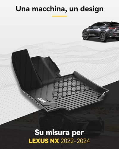 3W Car Mats for Lexus NX 2022-2025 2026, Non-Slip Waterproof Full Cover Mat Set Suitable for Lexus NX, TPE Car Mats