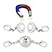 BEADNOVA 6pcs 8mm 10mm 12mm Silver Plated Magic Magnetic Jewelry Clasps Clever Clasps Built-In Safety Magnetic Lock with Lobster Clasp For Jewelry Making (Mixed Size)
