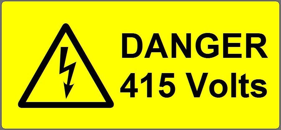 Danger 415 Volts Warning Labels (250 Labels)