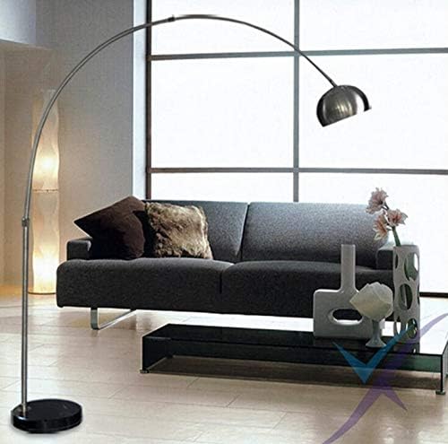 XIAOZHANG Floor Lamps Chrome Black Marble Led Folding Rotary Arc Floor Lamp For Office Work And Study Lamp Bedroom Living Room Study