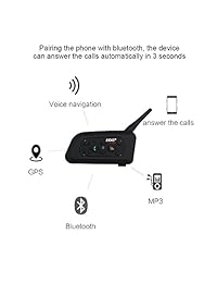 EJEAS V6 PRO Casco de motocicleta Auricular Bluetooth, Intercomunicador inalámbrico   Sistema de interfono para ciclista con 5 modos de conexión? Impermeable IP65? Intervalo de conversación 1200m? ¿Conexión telefónica? ¿Manos libres?